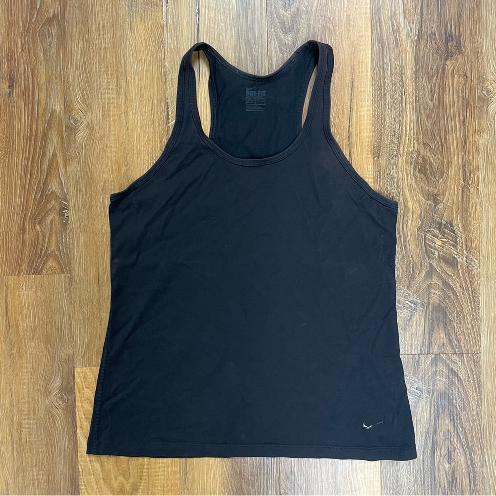 Nike Women's Black Dri-FIT Racerback Tank Top Medium